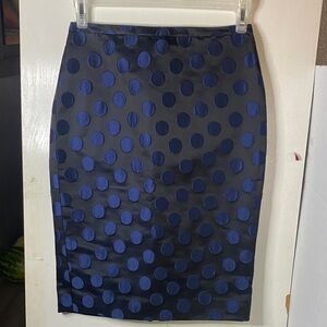 J. Crew Navy Polka Dot Pencil Skirt